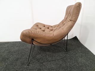 Sessel Style Curved Lounge Chair  - Leather
