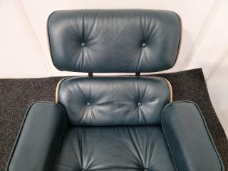 Eames Style Lounge Chair and Ottoman - Full Grain Leather