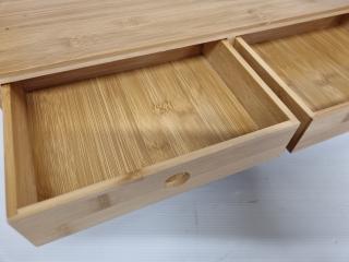 Stylish Bamboo Desktop Drawer Cabinet Unit