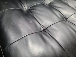 Black Leather-Like 3-Seater Sofa Couch