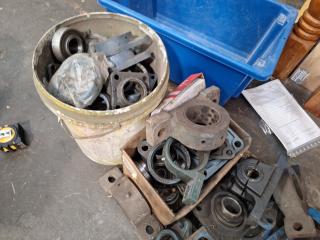 Large Lot of Ball Bearing Brackets/Mounts