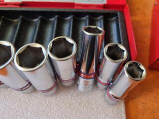 2x King Tony Deep Socket Sets, 3/8" & 1/2" Drive
