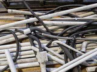 Pallet of Assorted Electrical PVC Conduit Piping, Boxes, Flex Tube, & More