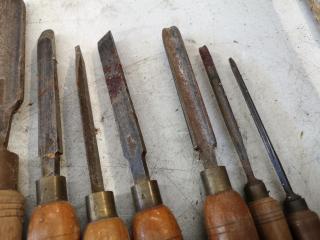 Assorted Vintage Wood Turning Chisels