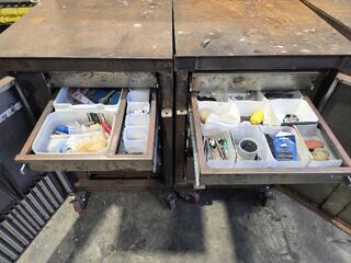 Three Unit Modular Steel Workbench 