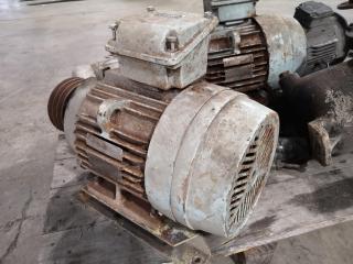 4x Assorted 3-Phase Electric Induction Motors + Pressure Vessel & More