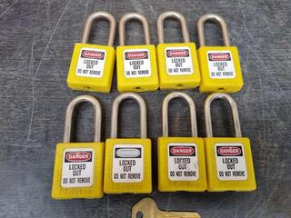 Master Lock Lockout Box w/ 8x Safety Lockout Padlocks + Key