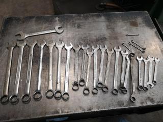 26x Assorted Combination & Box Wrenches