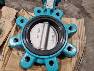 2x Butterfly Valves DN100 PN16