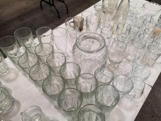 Mixed Assortment of Glassware, Cups, Glasses, & More