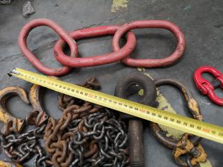 Assorted Lifting Hardware, Chain, Hooks, & More