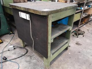Small Vintage Heavy Workshop Workbench