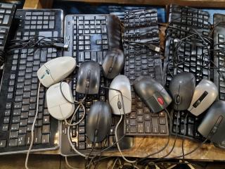 Assorted USB Keyboards, Mice, Label Printer