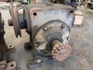 2x Vintage Penfold Worm Gear Reducers