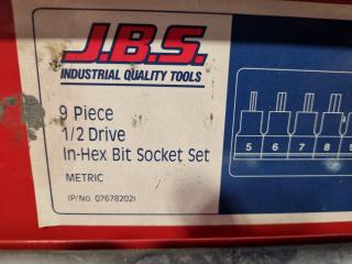 2x JBS 1/2" Drive In-Hex Bit Socket Sets