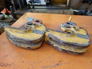 Pair of Horizontal Plate Clamps, 3200kg Capacity