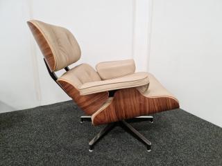 Eames Style Lounge Chair and Ottoman  - Leather