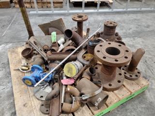 Assorted Industrial Pipe Fittimgs, Valves, Connectors, & More
