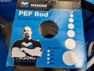 9x Boxes of Masons PEF Rod Rolls, Assorted Sizes