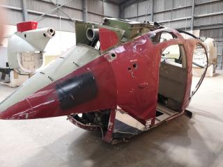 MD 500 Red Helicopter Body, Wrecked