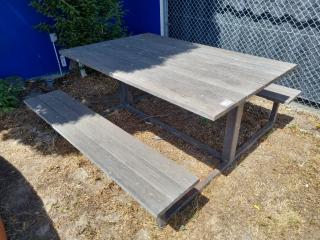 Large Steel and Timber Park Bench 