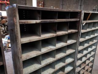 3x Metal Workshop Pigeon Hole Storage Units