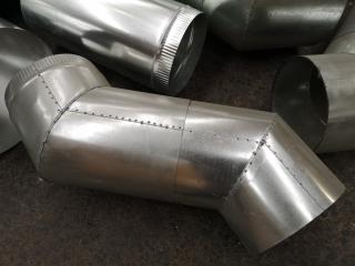 11x Assorted Galvanised Steel Flue Components