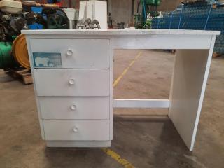 White 4 Drawer Desk