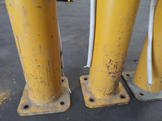 3x Heavy Duty Industrial Safety Bollards