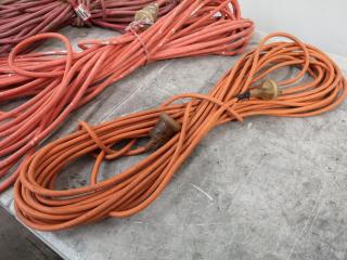 3x Power Extension Lead Cables