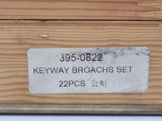 22pc Metric Broach Keyway Set
