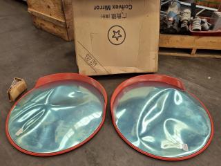 2x 950mm Convex Mirrors, Faulty