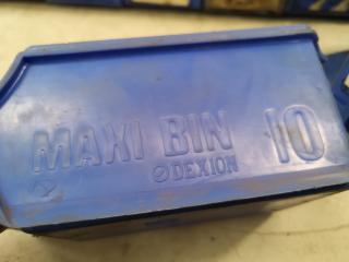 34x Dexion Maxi Bin Parts Storage Bins, Assorted Sizes
