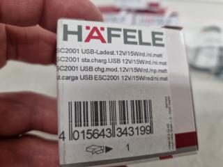 5x Hafele 12V USB Modular Converters + 2x Power Leads