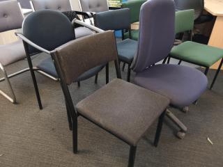 9x Assorted Office Desk & Reception Chairs