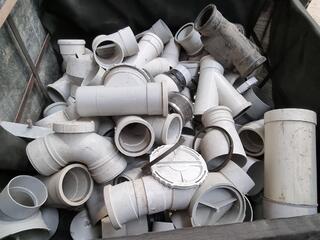 Assorted PVC Pipe Connectors, Fittings, Drain Basins