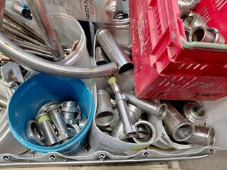 Crate of Assorted Stainless Steel Fittings