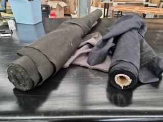 2x Rolls of Black Fabric Material