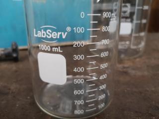 4x Assorted Laboratory Glass Beakers