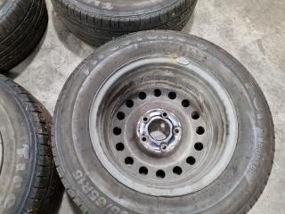 5x 15" Steel Wheels w/ Firestone 205/65R15 Tyres