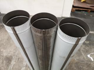 3x Stainless Steel Ducting Flues, 1220x150mm Size