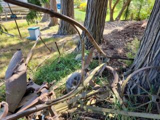 Antique Farm Plows, Wagon Wheels