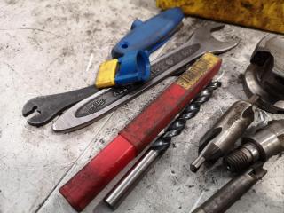 Assorted Lot Mill Cutters, Attachments, Bits, Micrometer & More