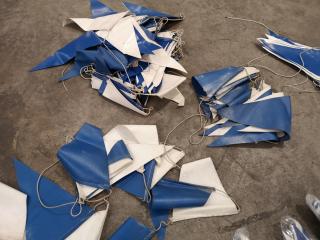 Lengths of Blue & White Triangle Flag Bunting