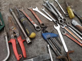 Assorted Lot of Hand Tools, Files, Brushes, Wrenches, Threaders & More