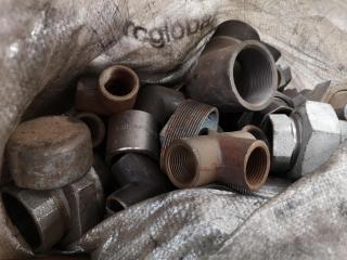 Assorted Lot of Threaded Pipe Fittings, Couplers, Elbows & More