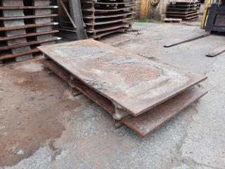 Pair of Heavy Duty Industrial Steel Plate Pallets