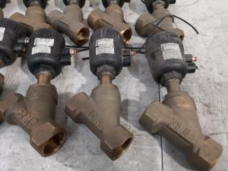 10x Burkert Pneumatically Operated Angled Seat Valves Type 2000