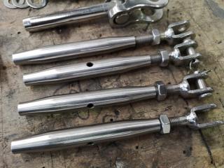 Assorted Lot of Stainless Steel Turnbuckle Toggle, Jaws, Bodies & More