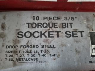 10-Piece Torque Bit Socket Set, 3/8" Drive